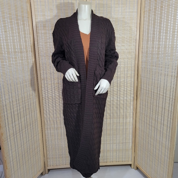 Duster style brown cardigan - Picture 3 of 10